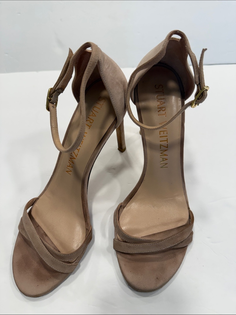 Stuart Weitzman nude Ankle-Strap Stiletto Heels size 7.5